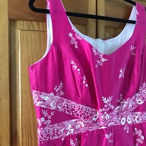 NWT pink floral sleeveless summer dress size 14
